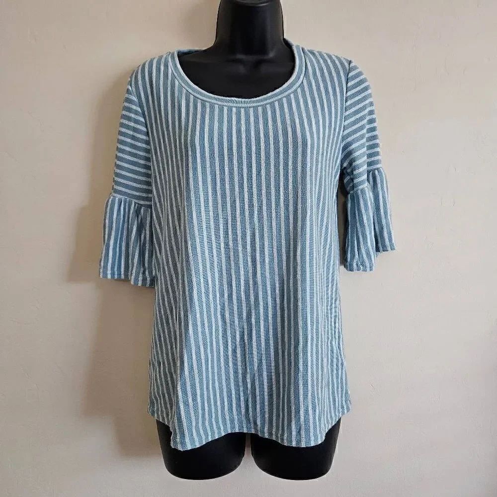 W5 Striped Short Sleeved Top